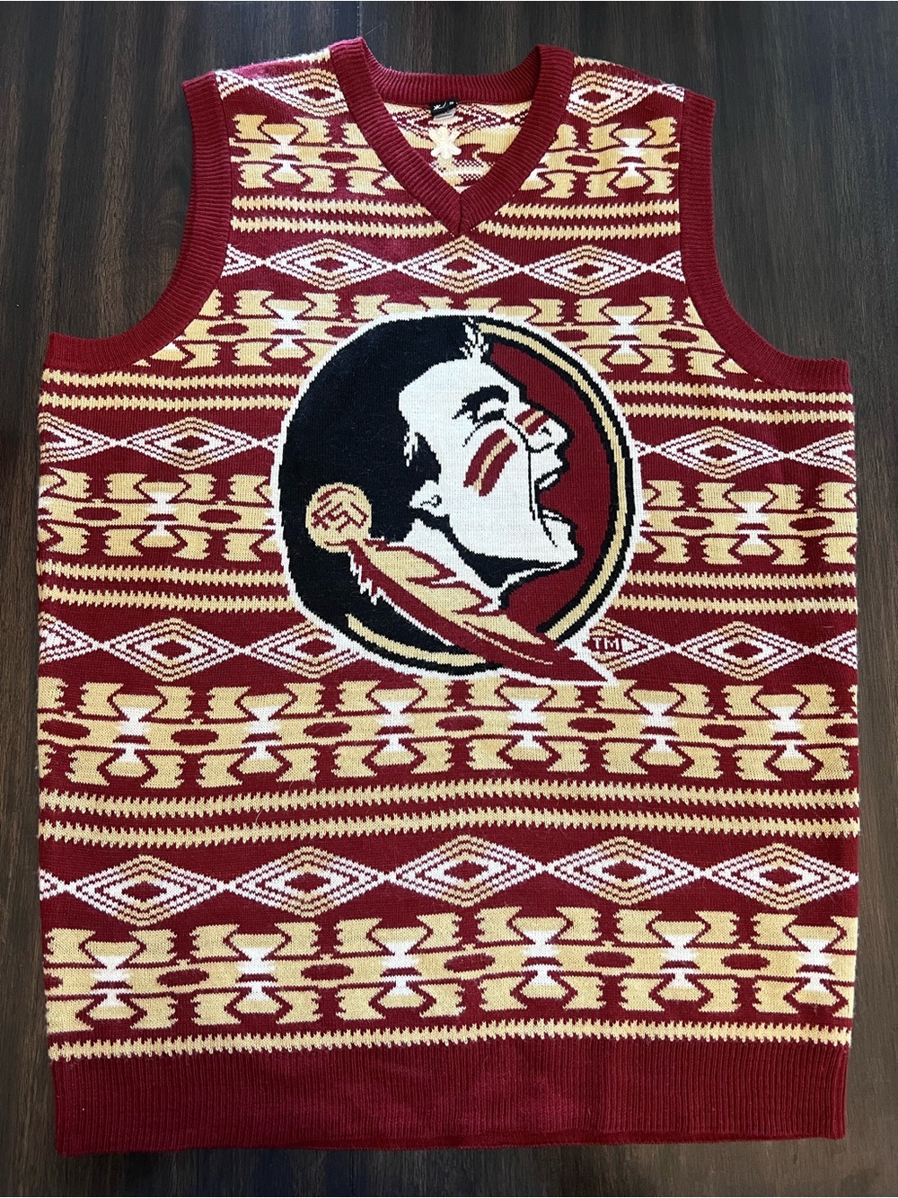 FSU Men's Garnet and Gold Sweater Vest